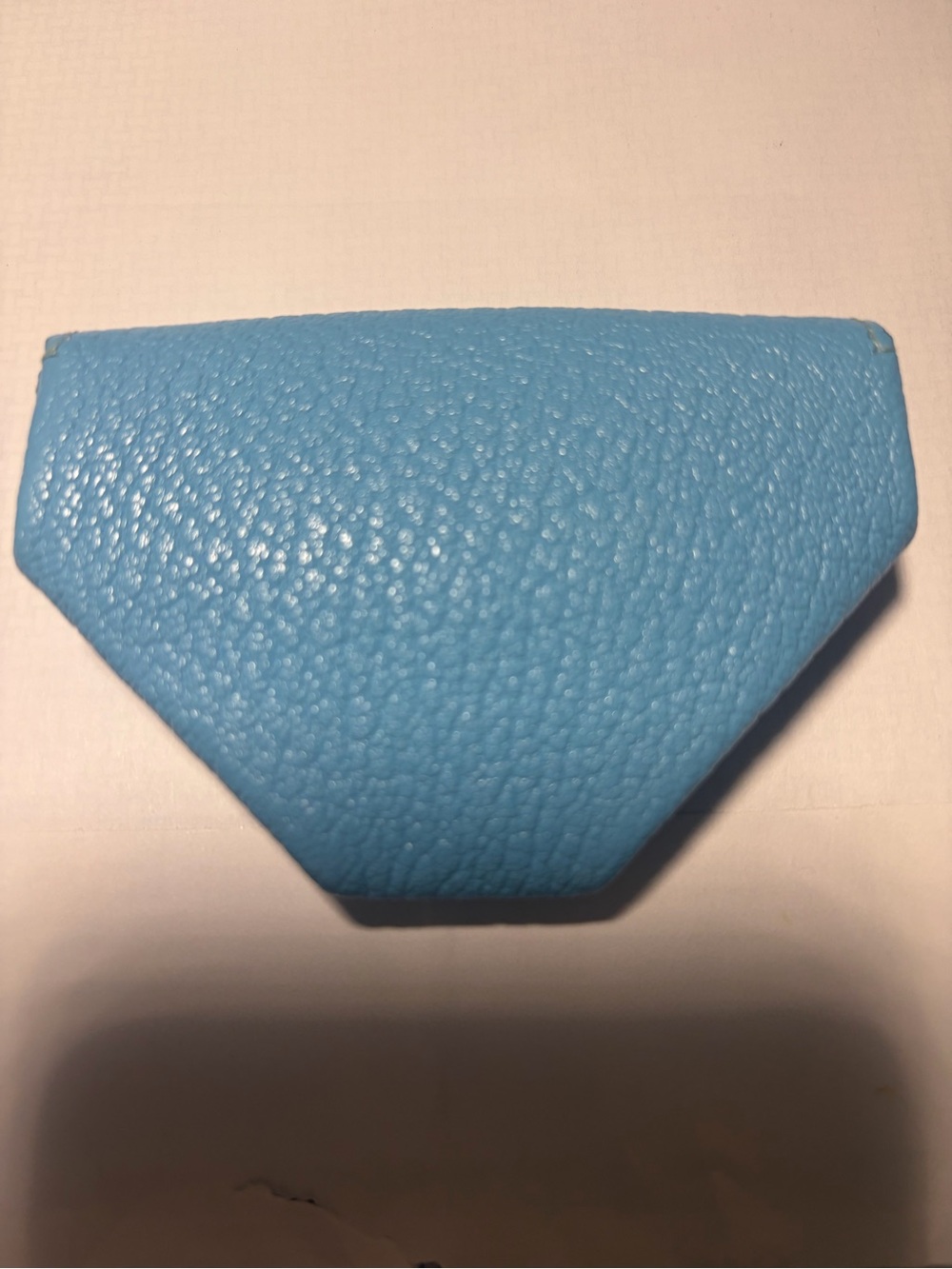 Hermes Light Blue Leather Coin Pouch with red interior- bicolor new with box - Picture 5 of 7